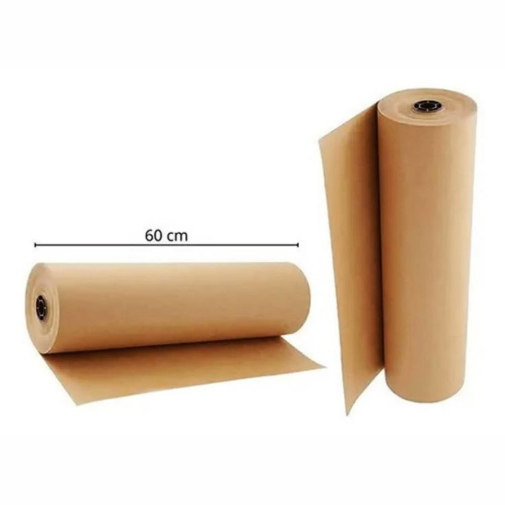 Bobina Papel Kraft pardo puro 60cm X 150 Metros 80 Gramas