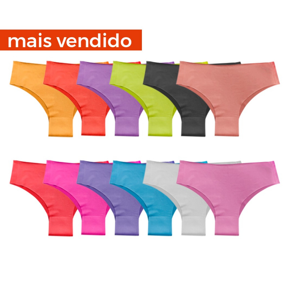 Kit 10 Calcinha Tanga sem costura Básica corte a laser não marca vestido legging academia em Oferta na Shopee