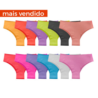 Kit 10 Calcinha Tanga sem costura Básica corte a laser não marca vestido legging academia em Oferta na Shopee