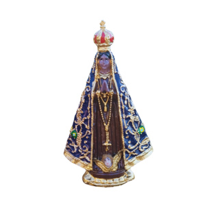 Imagem Nossa Senhora Aparecida 15CM Oratório Resina Escultura Religião em Oferta na Shopee