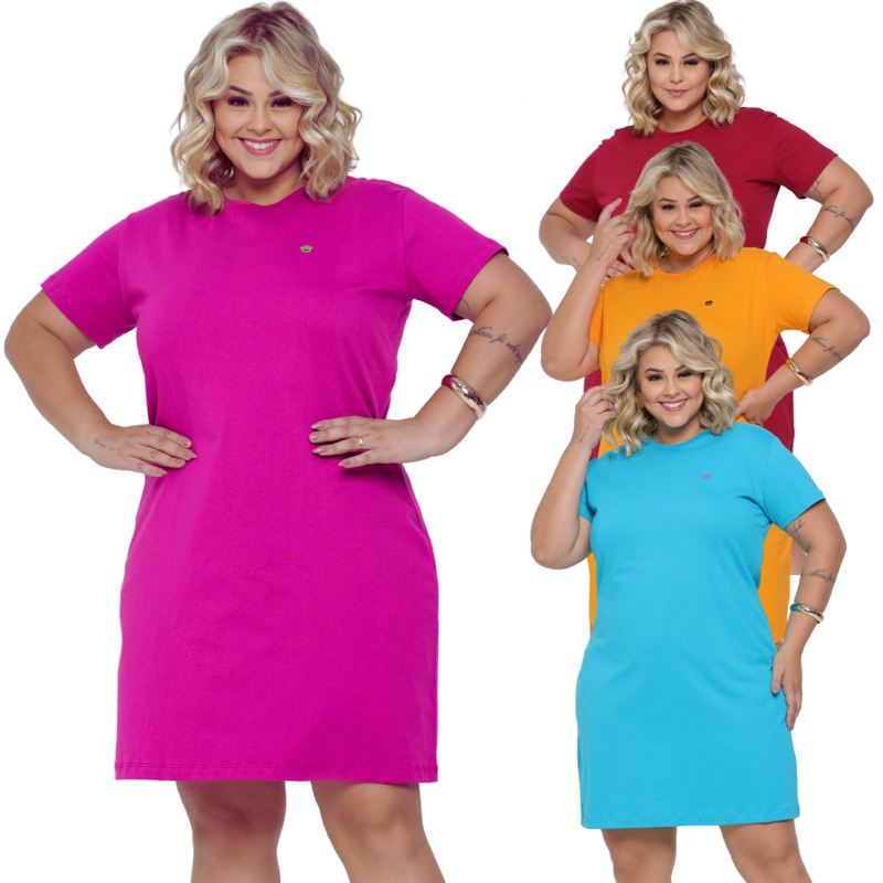 Vestido Moda Plus Size Moda Evangelica Vestido Básico Moda Feminina