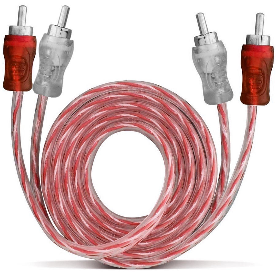 Cabo Rca 1 Metro Dupla Blindagem Injetado Vermelho 4mm Som Automotivo em Oferta na Shopee