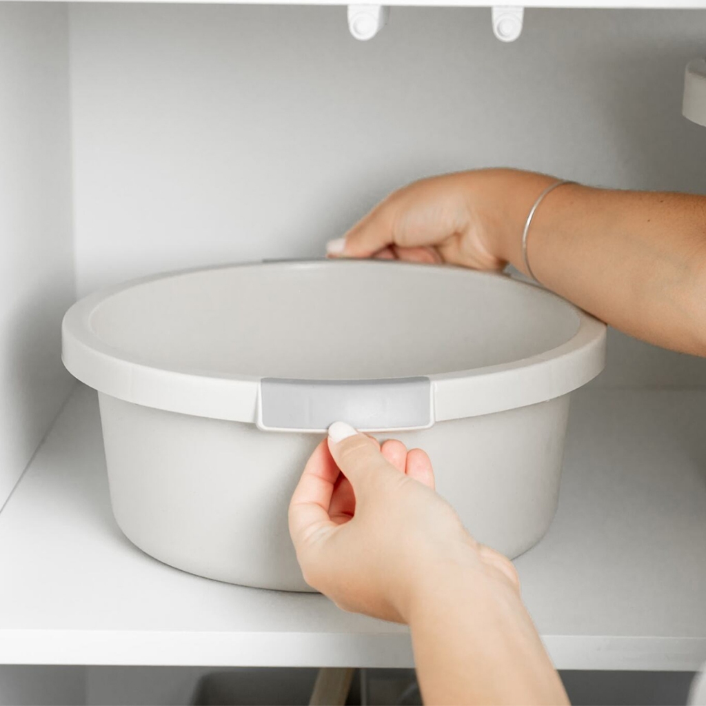 Bacia 5 Litros Flow Balde Para Lavanderia Limpeza Design Minimalista