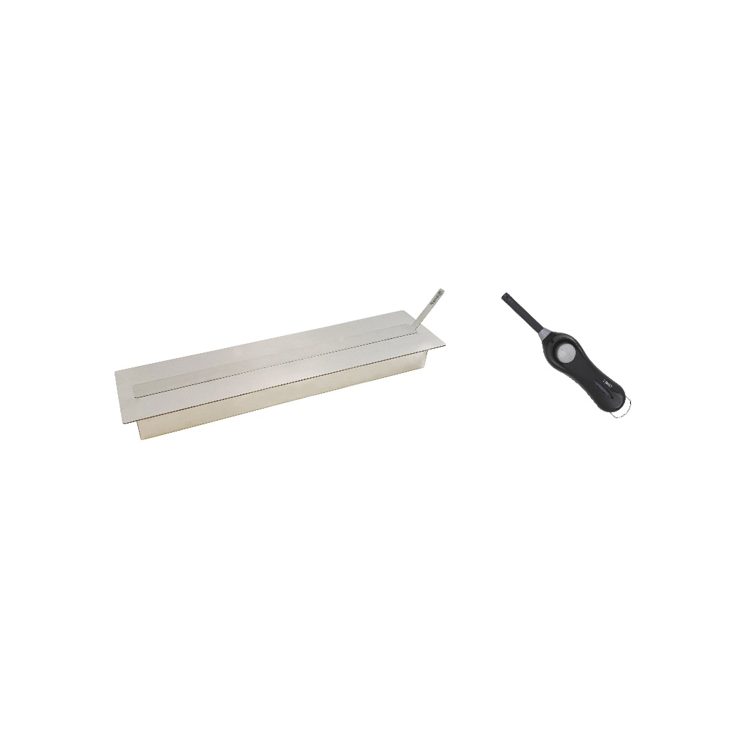 Kit Queimador Lareira Ecológica 65 cm e Acendedor Brinde Inox Álcool Etanol Sobrepor Granito