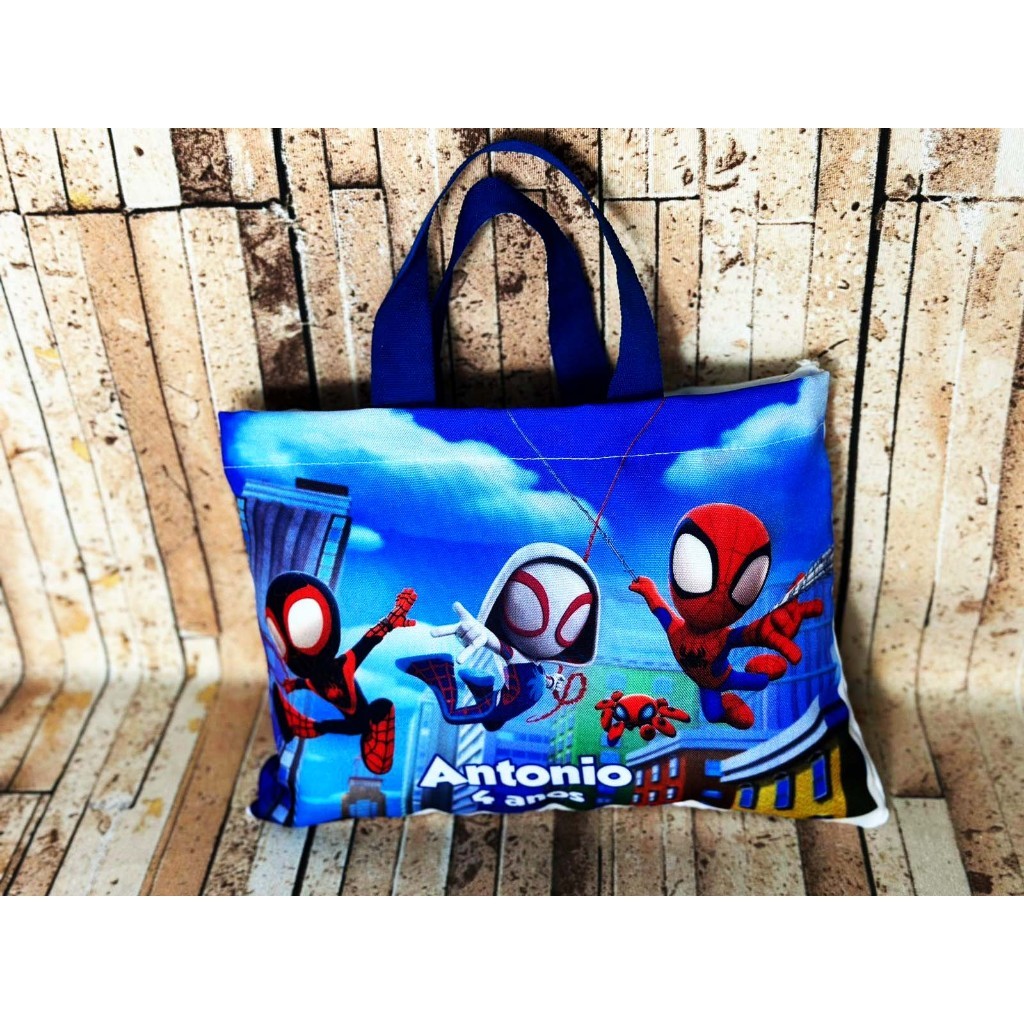 Sacolinha Eco Bag Personalizada 28x19cm Spidey e Seus Amigos  Festa Aniversário Lembrancinha Saquinho Infantil em Oferta na Shopee