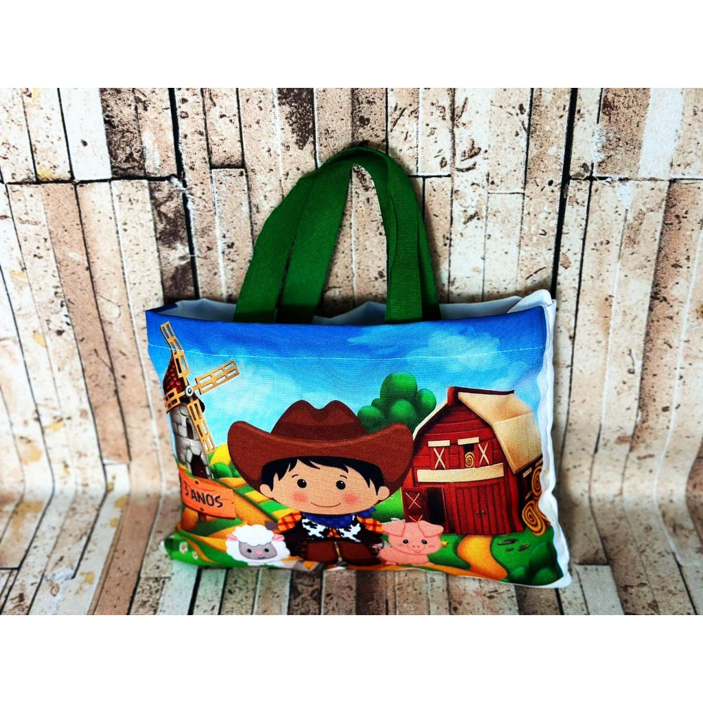 Sacolinha Personalizada Fazendinha  Festa Aniversário Lembrancinha Saquinho Infantil
