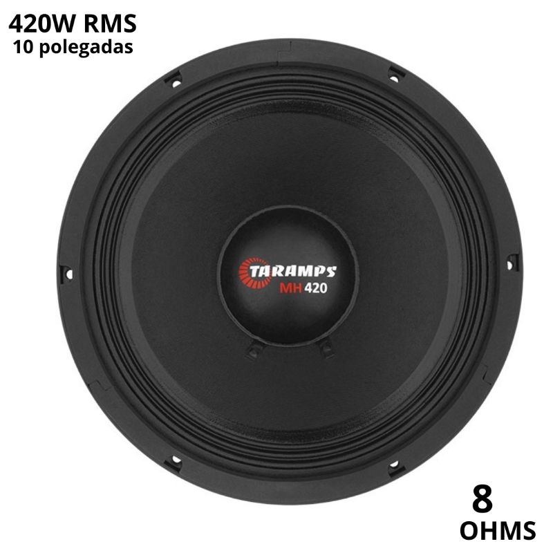 Alto falante médio grave 10 polegadas Taramps MH420 de 420W RMS 8 ohms