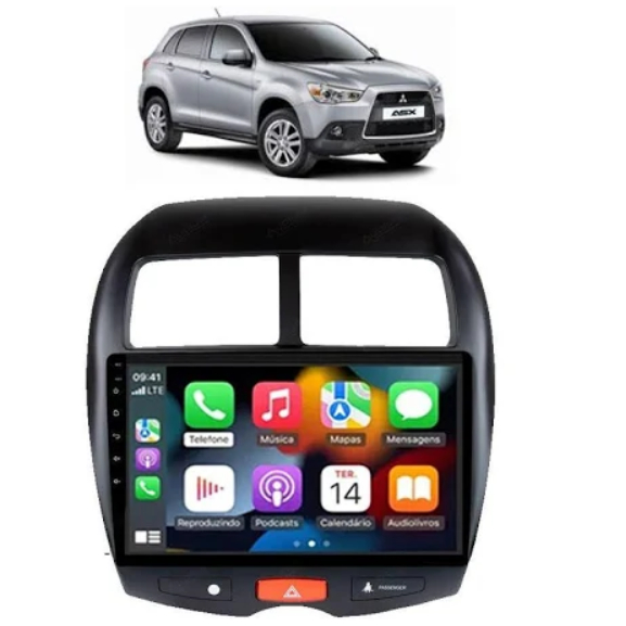Central Multimidia para Mitsubishi ASX 2010 com Kit (TELA ,CHICOTE e MOLDURA)