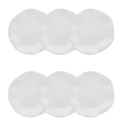 Prato Sobremesa Branco Ryo White 6 Unidades 21,5cm Oxford Porcelana