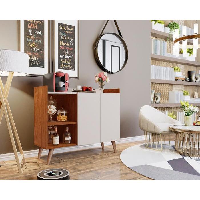 Aparador Buffet Cantinho Café Decoração Sala Jantar Estar Cozinha 2 Portas Prateleira Organizadora em Oferta na Shopee