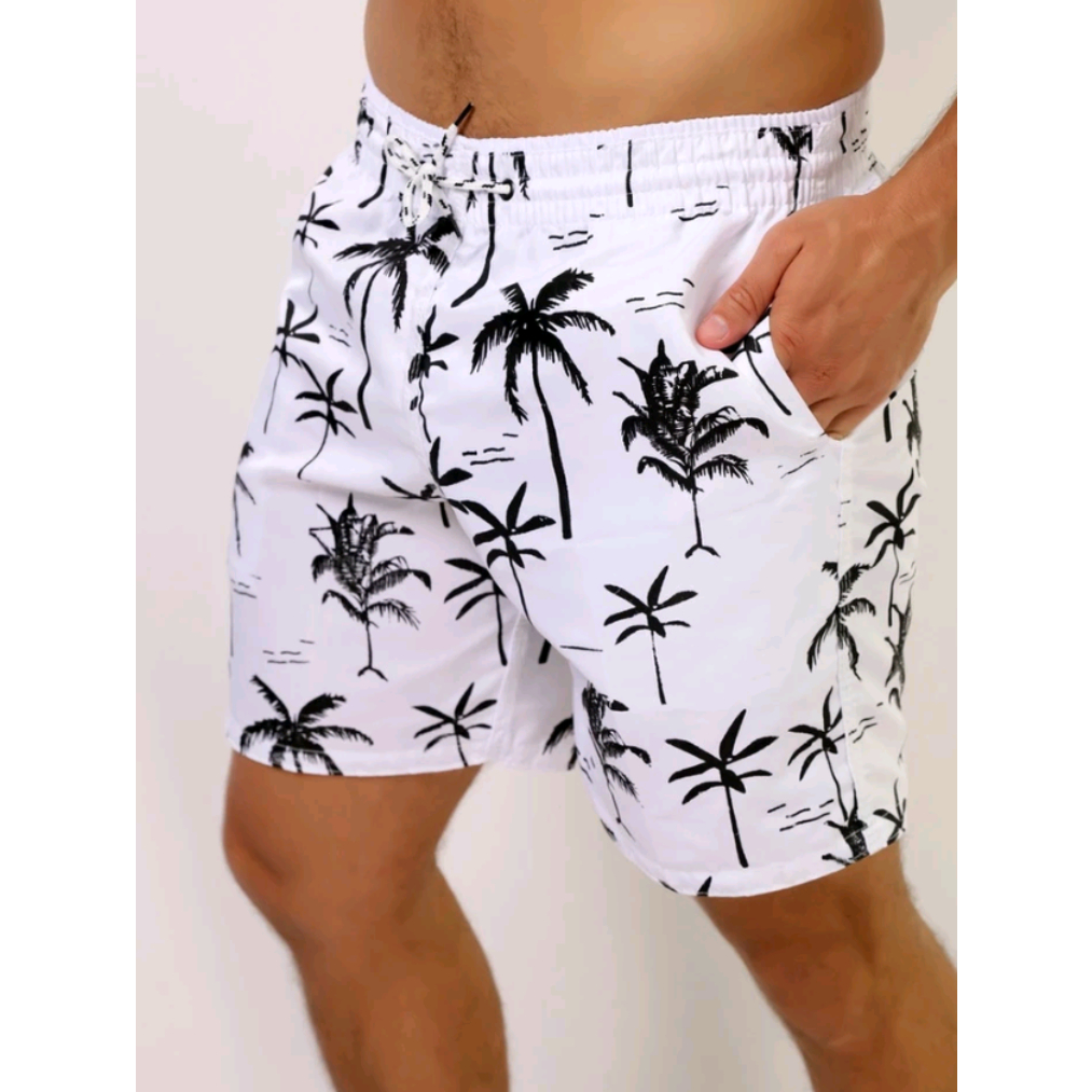Kit Shorts Bermuda Mauricinho COQUEIRO Tactel Grosso Premium Praia , Verão, Piscina Moda Verão ( CORES VARIADAS)