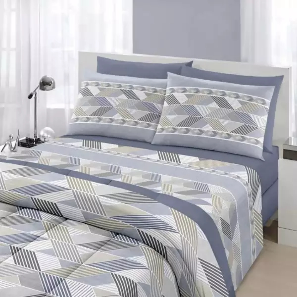 Jogo de cama 04 peças KING SIZESantista Royal 100% algodão Tamanhos a escolha Para colchões ate 40 de altura estampas jogo de cama