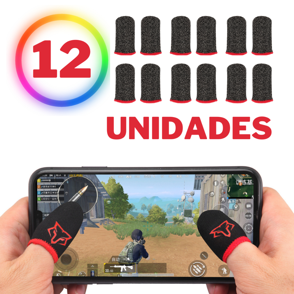 Luva De Dedo Gamer profissional Pra Jogos Mobile Pubg Free Fire vermelha em Oferta na Shopee