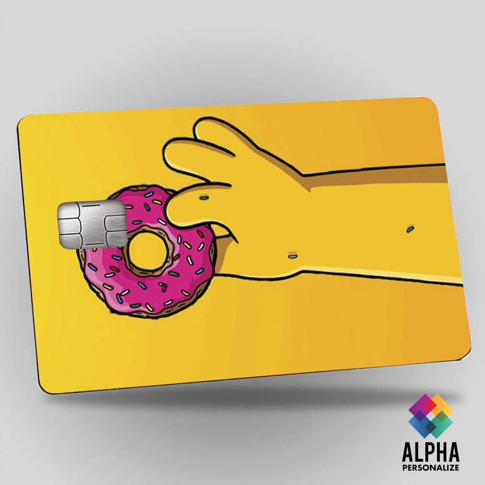 Adesivo para Cartão de Credito Homer Rosquinha Simpsons Para Cartão de Credito Debito Vale Alimentação e Refeição Skin protetora Adesivo  Proteção