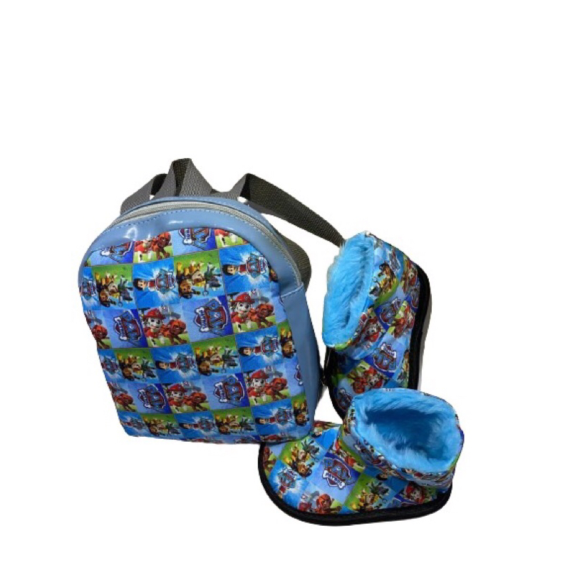 😀Kit Completo Patrulha canina Infantil / Mochila + Pantufa 😀
