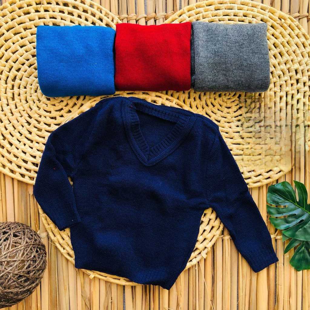 Blusa de lã menino Lisa gola em V sueter trico inverno do 1 ao 8