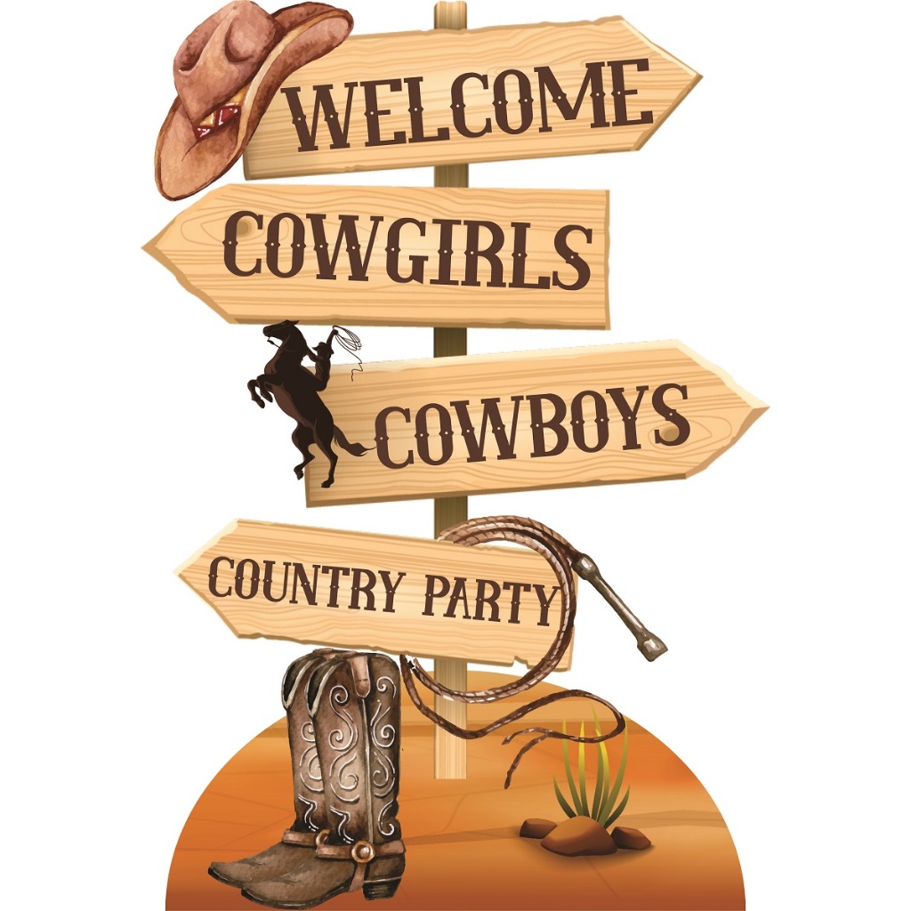 Display Country Party Placa Setas em MDF