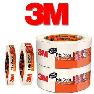 Fita Crepe 3M Branca Uso Geral (18x50 / 24x50 / 48x50)