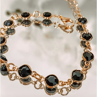 Pulseira Feminina Dourada Com Pedrinhas C/ Pedras Folheada A Ouro 18k em Oferta na Shopee