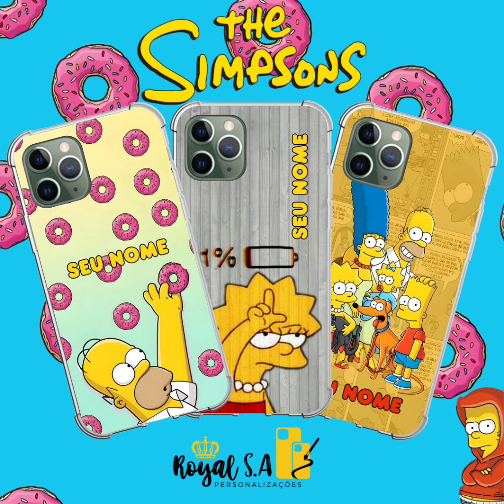 Capinha personalizada Simpsons para todos os aparelhos Samsung/ Iphone/ Motorola/ Xiaomi/ Realme em Oferta na Shopee