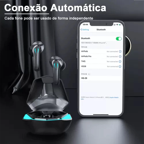 Fone de Ouvido Bluetooth Gamer Sem Fio H'maston RS-29 — foto 7