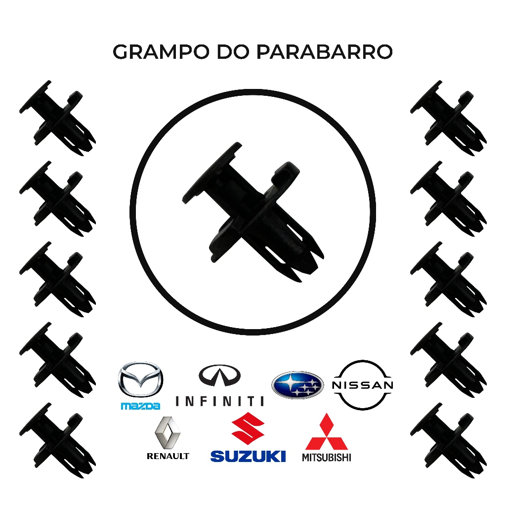 20 Grampo Presilha Parachoque Parabarro Sentra March Versa Tiida Livina Frontier Kicks