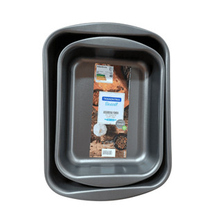 KIT COM 2 ASSADEIRA FORMA ASSAR 34 CM E 28 CM ANTIADERENTE TRAMONTINA em Oferta na Shopee