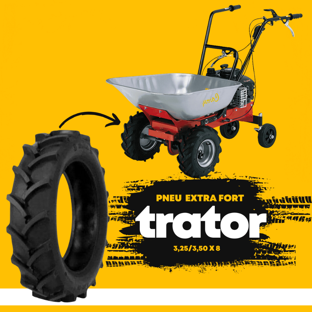 Pneu Tipo Trator Para Carrinho De Mão Carga 3,50 X 8