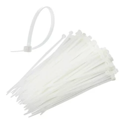 Abraçadeiras de Nylon Branca 3.6x100mm 100 Unidades