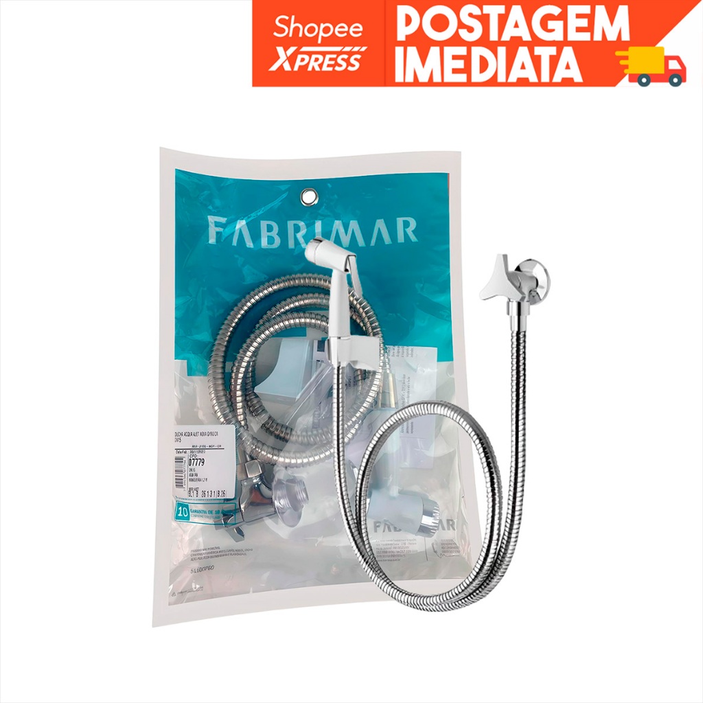 Ducha Higiênica Completa Luxo em Metal Cromado Ajet Gyro Fabrimar 1,20m