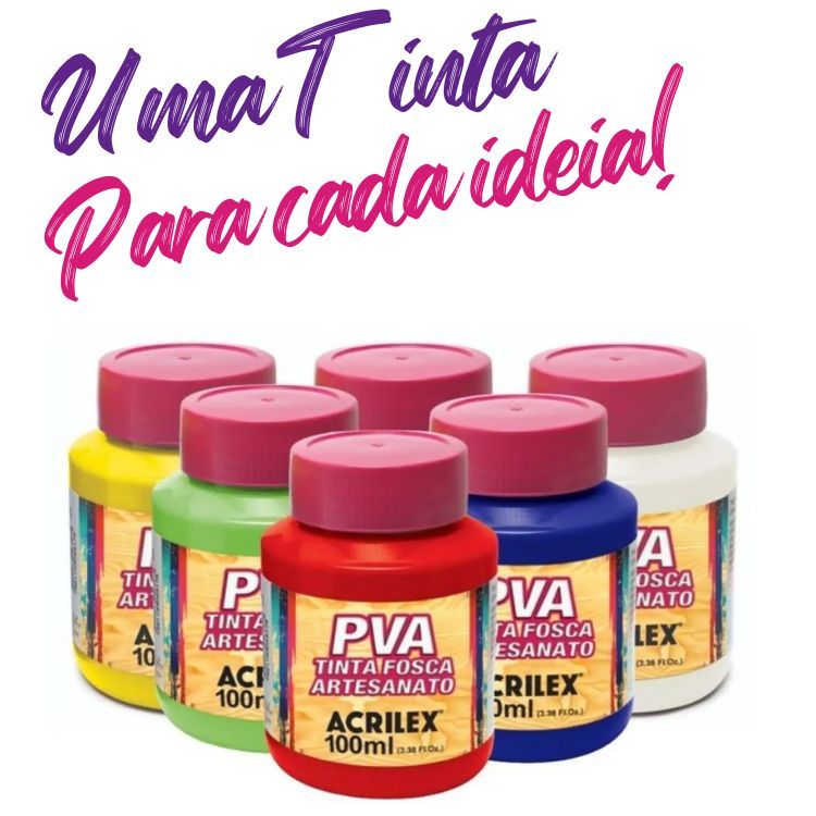 Tinta Pva P/ Artesanato 100ml ACRILEX em Oferta na Shopee