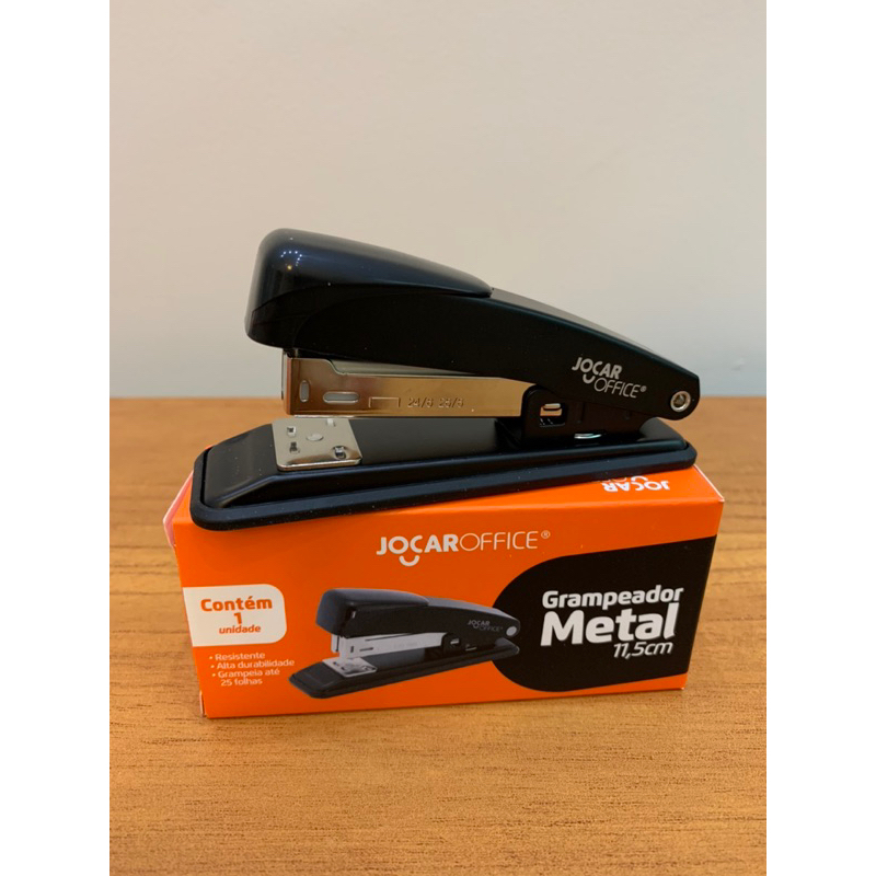 kit Grampeador Metal 11,5 cm + 5.000 Grampos P/ Grampeador Galvanizado 26/6 - Jocar/Leo Leo