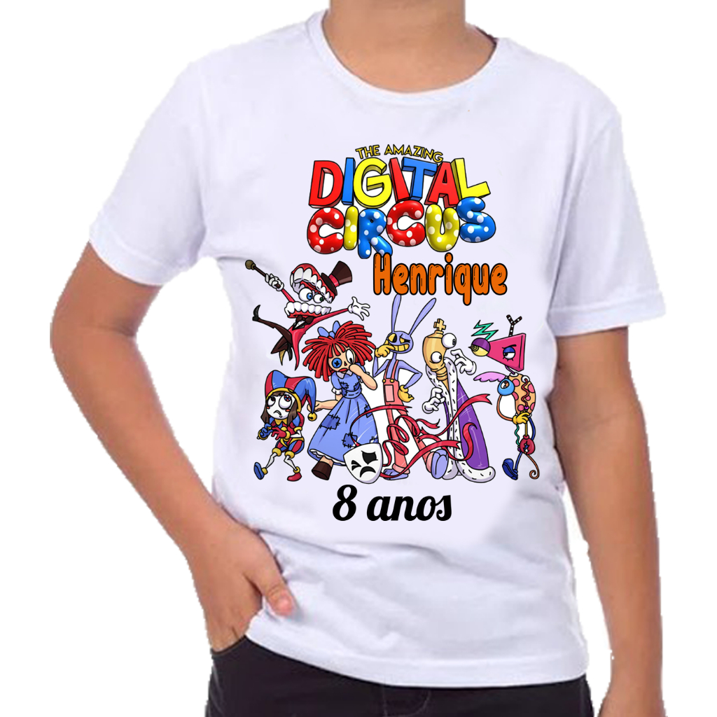 Camiseta personalizada Digital Circus (LEIA A DESCRIÇÃO) em Oferta na Shopee