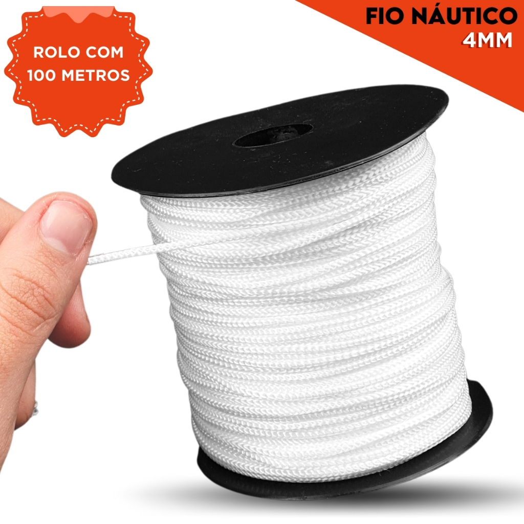 Fio Náutico- RR-04 - Rolo com 100 Metros BRANCO - 101 em Oferta na Shopee