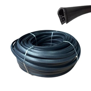 Borracha Perfil Pele Casca Cobra Fino 7x14mm Preto 1 Metro em Oferta na Shopee