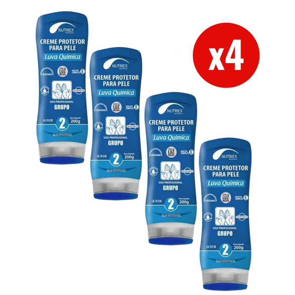 Kit 4 Creme Protetor Pele Luva Química Grupo 2 Nutriex  200g em Oferta na Shopee