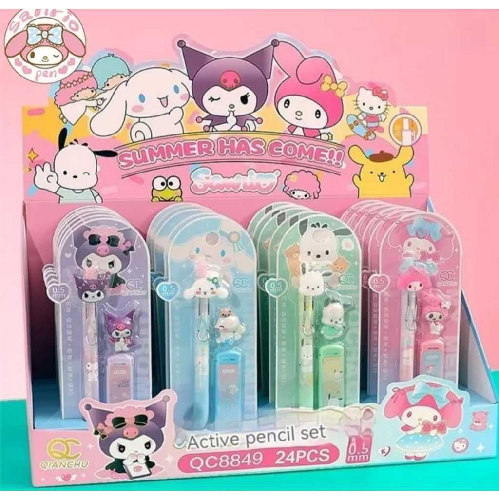 Kit de lapiseira com grafite e borracha da turma da Hello Kitty by Sanrio em Oferta na Shopee
