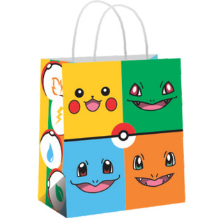 Sacola de Papel Festa Pokemon 10 Unidades 18x22cm Lembrancinha Festa Infantil Aniversario Pikachu