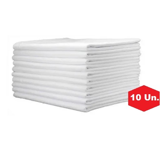 KIT 10 PANO DE CHÃO ALVEJADO/PANO DE CHÃO BRANCO/SACO ALVEJADO/PANO DE CHÃO