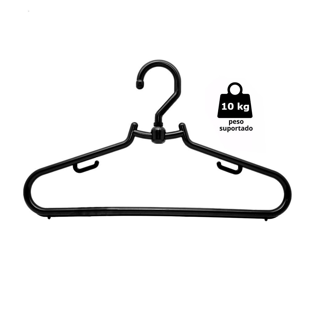 Kit Cabide Expositor Adulto Giratorio Preto Kit Com 20 Unds