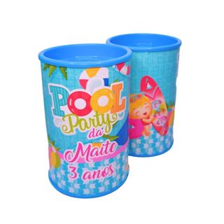 Festa na Piscina Pool Party Cofrinhos Personalizados - Fazemos em outros temas em Oferta na Shopee
