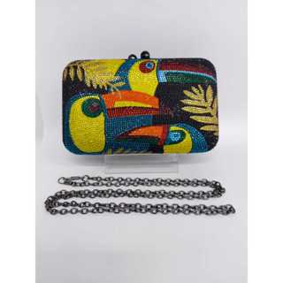 Bolsa Clutch Chique Tucanos de Strass em Oferta na Shopee