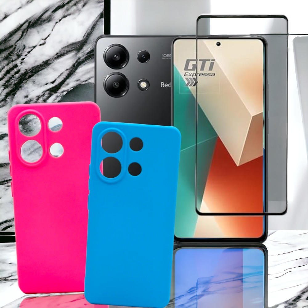 Capa De Silicone Interior Aveludada XM Redmi 13 4G Com Película 3D