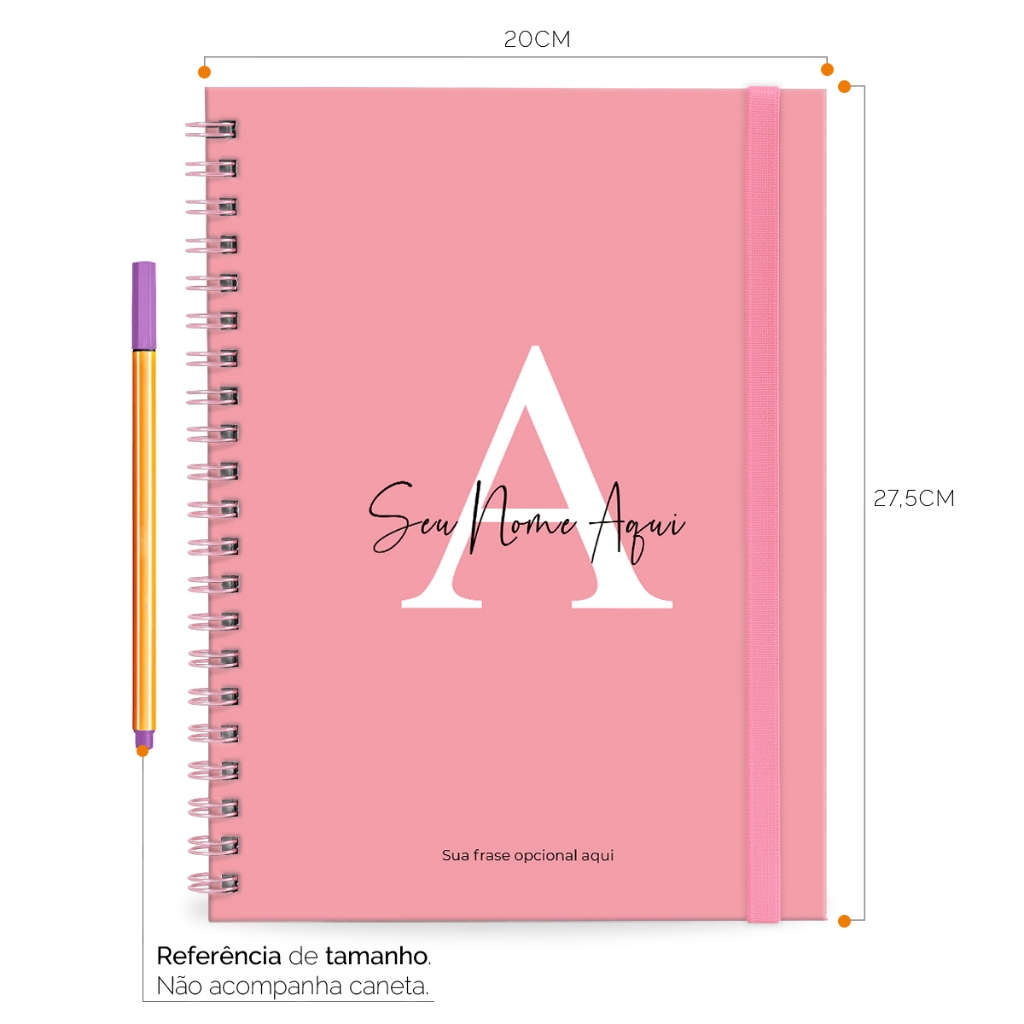 Caderno Personalizado Universitário Plus Feminino Moderna Letra Cores Matérias Parte 1