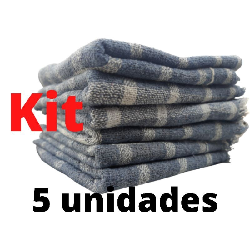 KIT 5 PANO DE CHÃO XADREZ/PANO DE CHÃO/PANO ALVEJADO XADREZ/PANO XADREZ