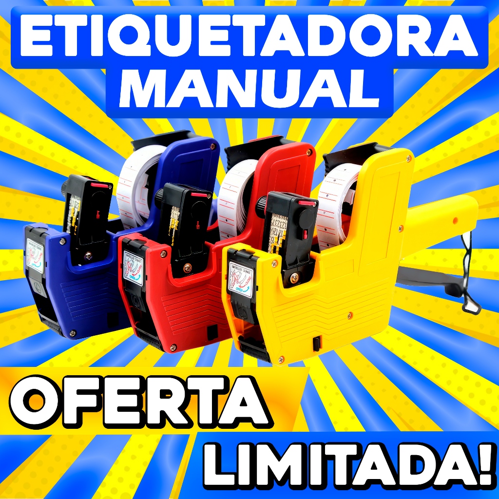 Etiquetadora Manual Rotuladora de Preço Profissional 8 Dígitos Profissional + Etiqueta + Tinta com Nota