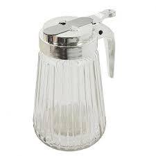 Meleira Porta Mel Vidro c/ Dosador Tampa Cromada Dispenser