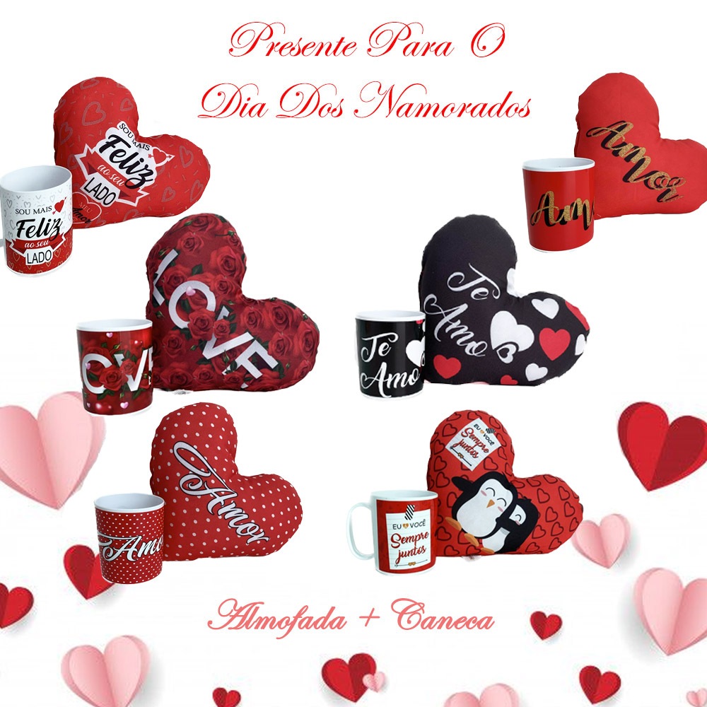 Kit Presente Para Namorados Almofada + Caneca Lembrancinha Com Frases Vários Modelos em Oferta na Shopee