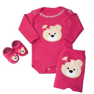 Conjunto Body Longo e Calça Mijão com Pantufa Ursinha(o) em Oferta na Shopee