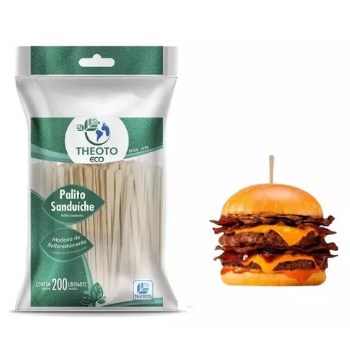 Kit - Palito Sanduíche Hambúrguer Artesanal Madeira Theoto em Oferta na Shopee